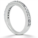 14k White Gold Pave Diamond Wedding Ring Band Set 1/2 Around-4