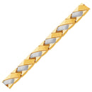 14k Two-Tone Gold Fancy Weave Bracelet with Contrasting Finish-5