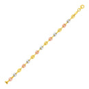 14k Tri Color Gold Mariner Link Anklet-2