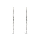 14k White Gold Slim Two Sided Diamond Hoop Earrings (1 1/2 cttw)-9
