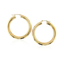 14k Yellow Gold Polished Hoop Earrings (40 mm)-4
