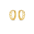 14k Yellow Gold Curb Huggie Hoop-4