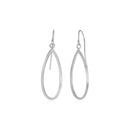 14k White Gold Earrings with Polished Open Teardrop Dangles-2