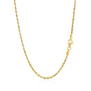 2.0mm 14k Yellow Gold Solid Diamond Cut Rope Chain-9