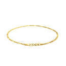 14k Yellow Gold Figaro Anklet 1.5mm-7