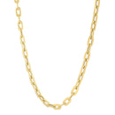 14k Yellow Gold Oval Domed Paperclip Chain Necklace (5.30 mm)-3