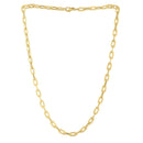 14k Yellow Gold Oval Domed Paperclip Chain Necklace (5.30 mm)-4