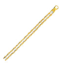 14k Two-Tone Gold Men's Bracelet with S Style Bar Links-3