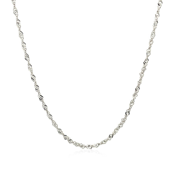 14k White Gold Singapore Chain 1.5mm