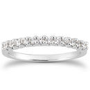 14k White Gold Fancy U Setting Shared Prong Diamond Wedding Ring Band-3