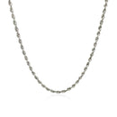2.25mm 14k White Gold Solid Diamond Cut Rope Chain-7