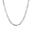 3.0mm 14k White Gold Solid Figaro Chain-9
