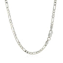 3.0mm 14k White Gold Solid Figaro Chain-10