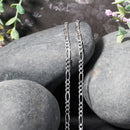 3.0mm 14k White Gold Solid Figaro Chain-11