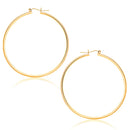 14k Yellow Gold Polished Hoop Earrings (45 mm)-2