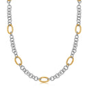 18k Yellow Gold and Sterling Silver Rhodium Plated Multi Style Chain Necklace-4