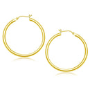 14k Yellow Gold Polished Hoop Earrings (40 mm)-2