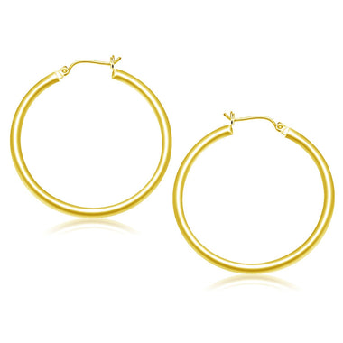 14k Yellow Gold Polished Hoop Earrings (40 mm) - 0