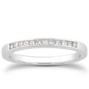 14k White Gold Channel Set Princess Diamond Wedding Ring Band-3