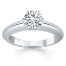 14k White Gold Solitaire Cathedral Engagement Ring-4