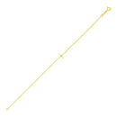 14k Yellow Gold 5 1/2 inch Childrens Bracelet with Cross-3