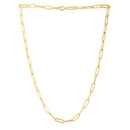 14k Yellow Gold Long Domed Paperclip Chain Necklace (4.80 mm)-4