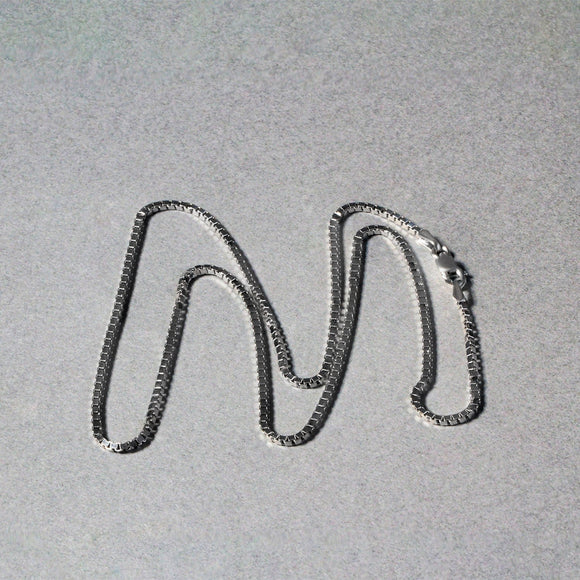 14k White Gold Classic Box Chain 1.4mm