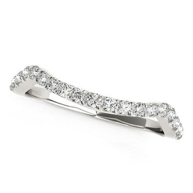 14k White Gold Modern Curvy Design Diamond Wedding Band (1/5 cttw) - 0