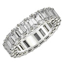 Emerald Cut Lab Grown Diamond Eternity Ring in 14k White Gold (5 cttw FG/VS2)-7
