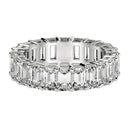 Emerald Cut Lab Grown Diamond Eternity Ring in 14k White Gold (5 cttw FG/VS2)-8