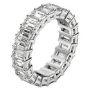 Emerald Cut Lab Grown Diamond Eternity Ring in 14k White Gold (5 cttw FG/VS2)-10