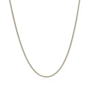 18k White Gold Round Wheat Chain 1.4mm-8