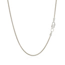 18k White Gold Round Wheat Chain 1.4mm-9