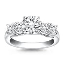 14k White Gold Five Stone Diamond Trellis Engagement Ring-4