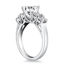 14k White Gold Five Stone Diamond Trellis Engagement Ring-5