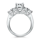 14k White Gold Five Stone Diamond Trellis Engagement Ring-6