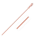 14k Rose Gold Diamond Cut Round Wheat Chain 1.1mm-6