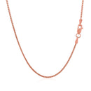 14k Rose Gold Diamond Cut Round Wheat Chain 1.1mm-8