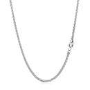 2.1mm 14k White Gold Round Wheat Chain-9