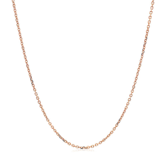 14k Rose Gold Diamond Cut Cable Link Chain 1.1mm