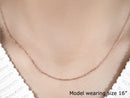 14k Rose Gold Diamond Cut Cable Link Chain 1.1mm-12