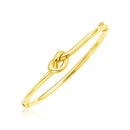 14k Yellow Gold Bangle Bracelet with Polished Knot-2