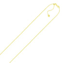 14k Yellow Gold Adjustable Cable Chain 0.9mm-5
