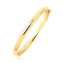 14k Yellow Gold Dome Design Polished Children's Bangle-4