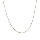14k White Gold Diamond Cut Cable Link Chain 1.1mm-7