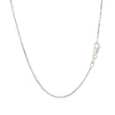 14k White Gold Diamond Cut Cable Link Chain 1.1mm-8