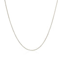 14k White Gold Diamond Cut Round Wheat Chain 0.6mm-7