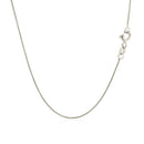 14k White Gold Diamond Cut Round Wheat Chain 0.6mm-8