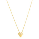14k Yellow Gold High Polish Scribbles Heart Necklace-4