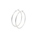 14k White Gold Polished Hoop Earrings (40 mm)-5